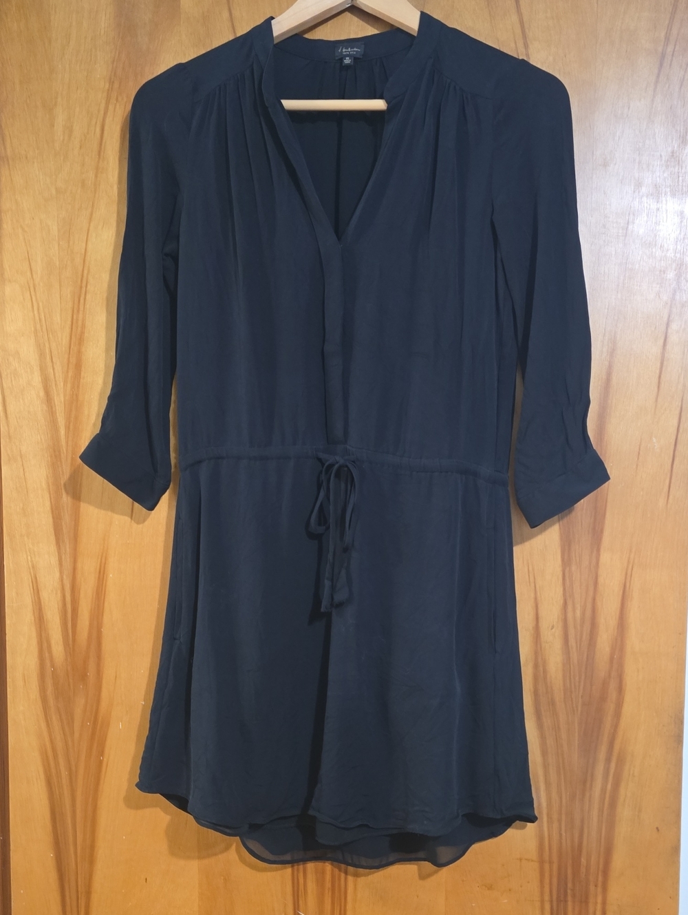 Aritzia Babaton Black Silk Bennet Dress